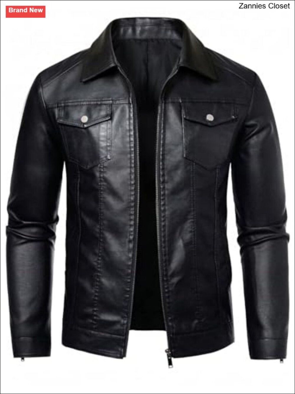 Faux Leather Motorcycle Biker Jacket Men Bomber Moto Coat